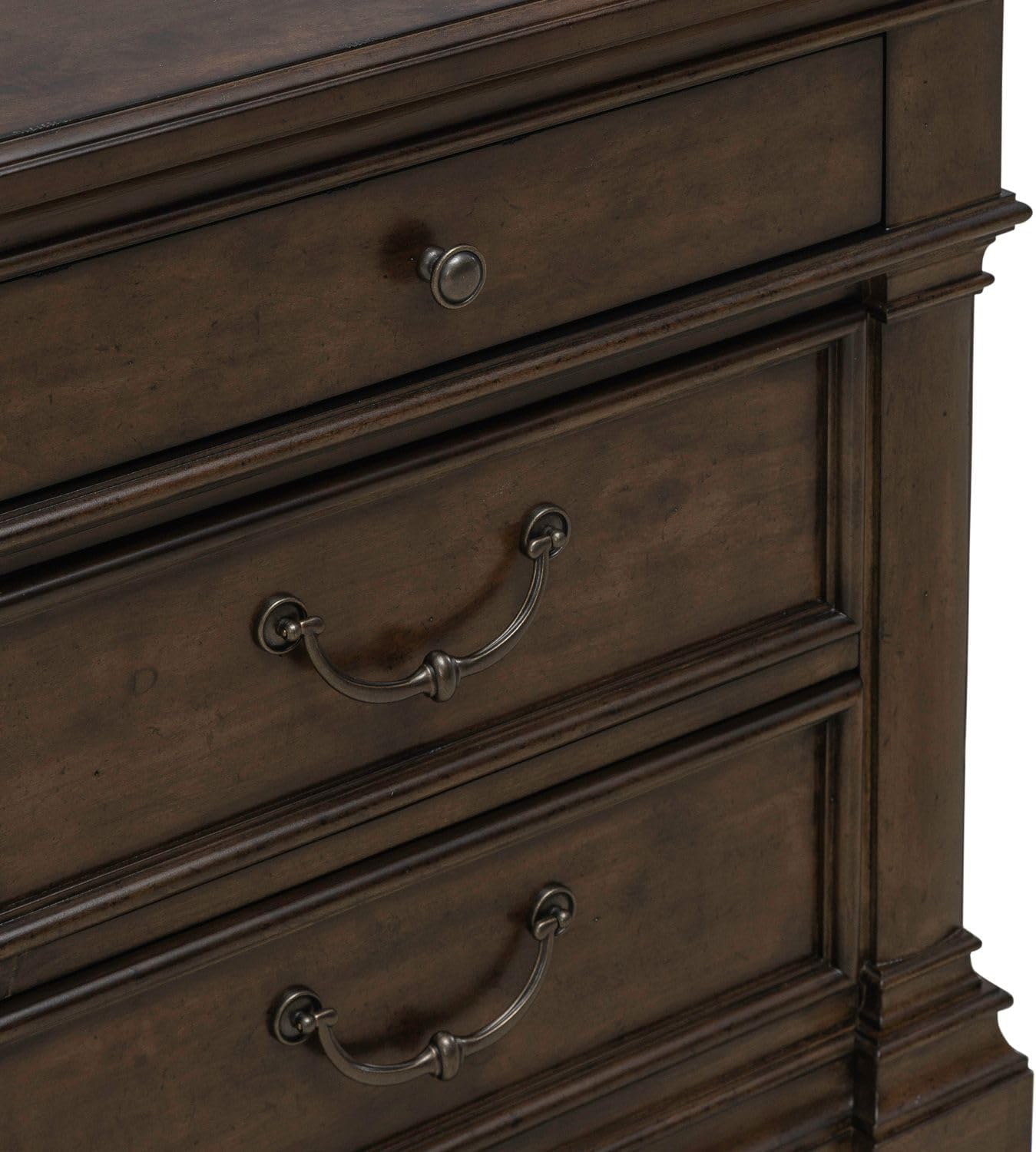 3-Drawer Nightstand with Built-in Charging Station – Cedar & Felt Lined, Satin Cherry Finish