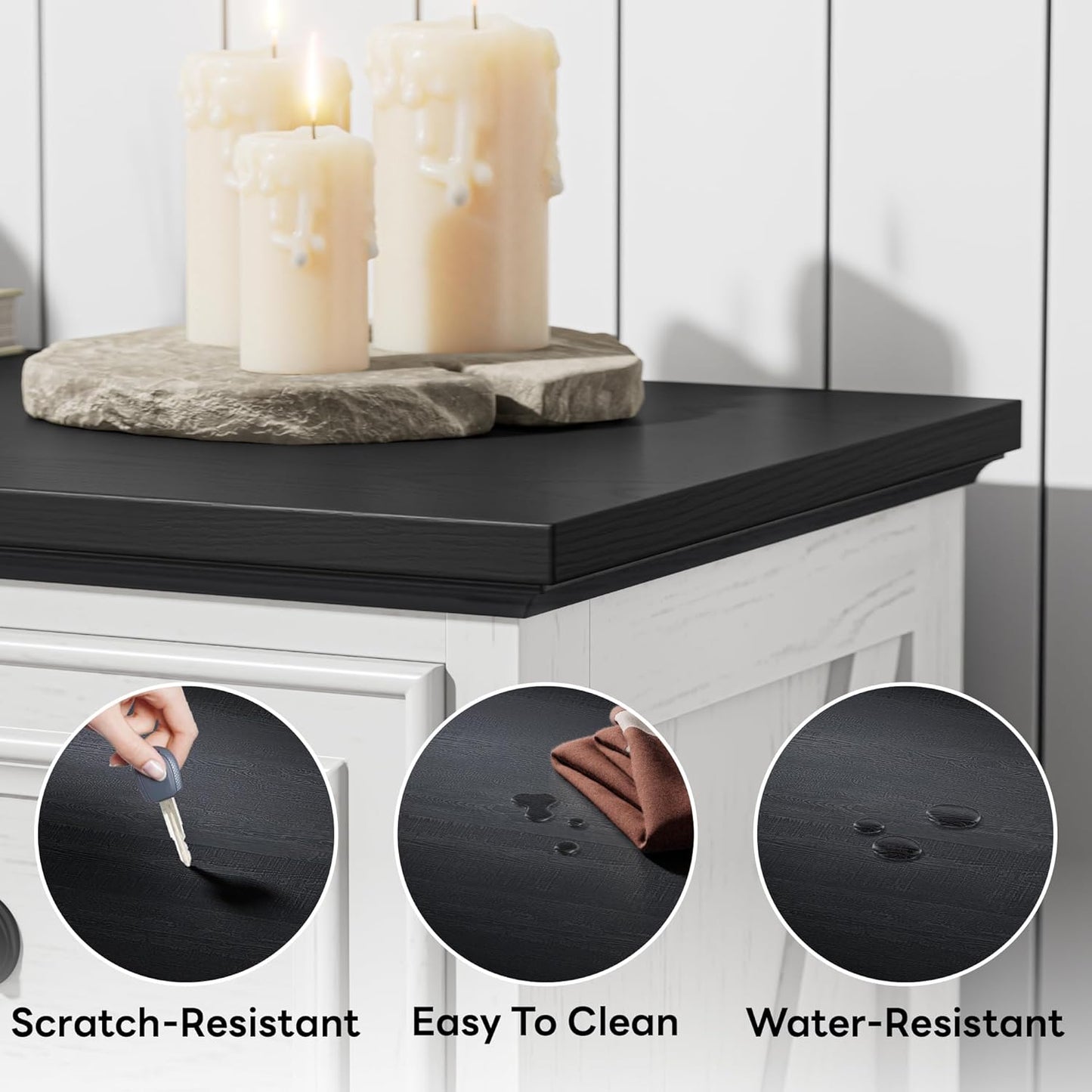 Farmhouse 7-Drawer Dresser – 59" Wide Rustic White Wooden Chest for Bedroom, Hallway, or Living Room