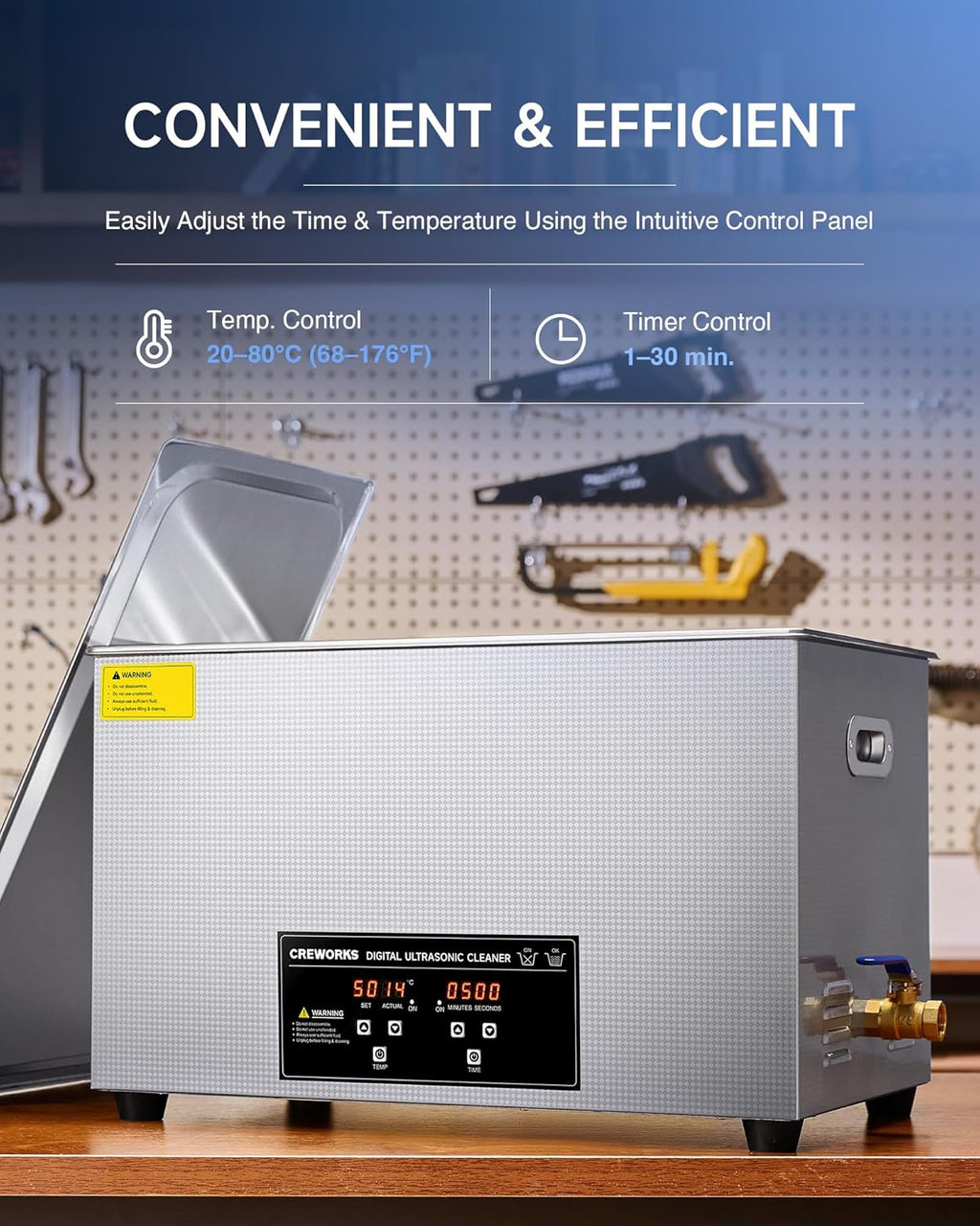 30L Large Ultrasonic Cleaner, Total 1400W Professional Industrial Auto Cleaning Machine for Carburetor Tools Parts Instrument, 40kHz Digital Sonic Cavitation Cleaner with Heater & Timer