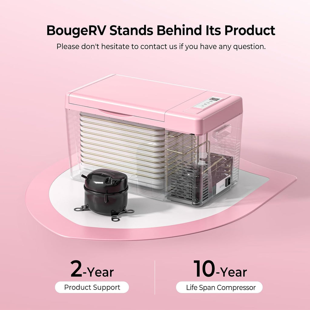 12 Volt Refrigerator 12V Car Fridge 30 Quart Portable Freezer Compressor Cooler -7℉~50℉ Compressor Freezer, 12/24V DC 110~240 Volt AC, for Truck RV SU