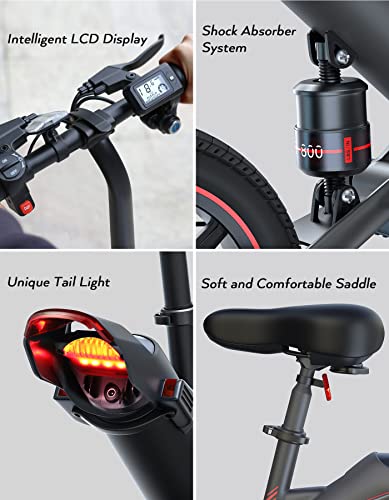 2025 Sailnovo 14'' Electric Bicycle for Adults and Teenagers, Folding Electric Bike with Built-in Li-ion Battery