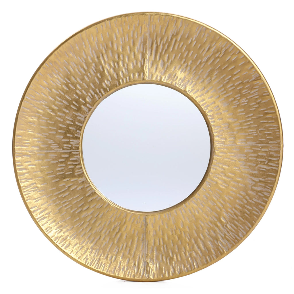 3-Piece Gold Metal Round Wall Mirror Set - 22.25" Diameter x 2.36" D