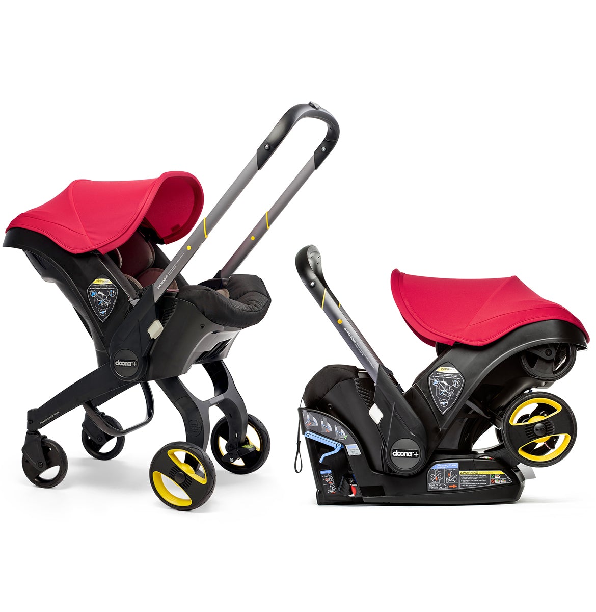 2025 Doona Infant Car Seat Stroller with LATCH Base – Midnight Edition | Car to Stroller in Seconds, Aircraft Approved, Includes Essentials Bag