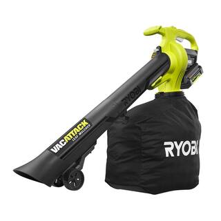 2025 RYOBI 40V Vac Attack Cordless Leaf VacuumMulcher with (2) 5.0 Ah Batteries and (1) Charger RY40451-2B