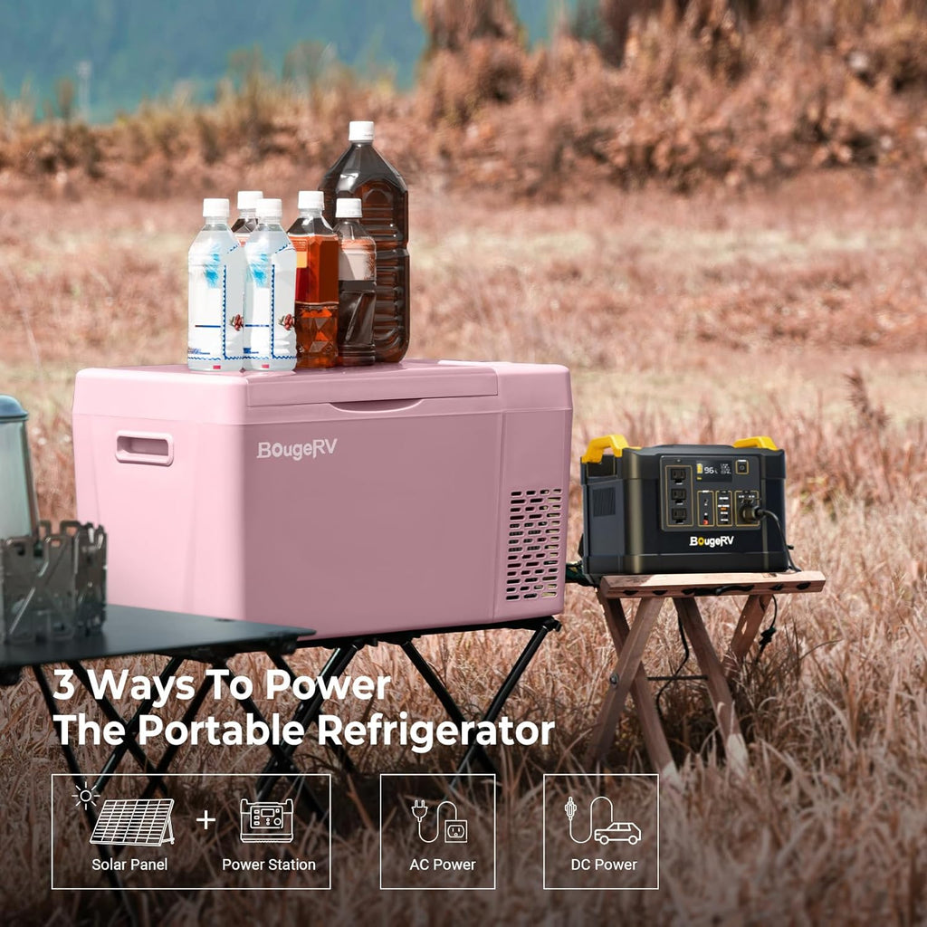 12 Volt Refrigerator 12V Car Fridge 30 Quart Portable Freezer Compressor Cooler -7℉~50℉ Compressor Freezer, 12/24V DC 110~240 Volt AC, for Truck RV SU