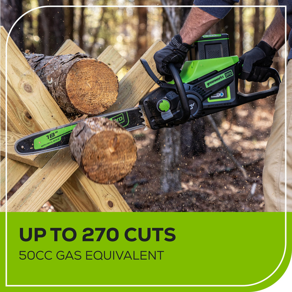 2025 80V 18" 2.5kW Cordless Battery Chainsaw (Sturdy Case, Chains Included) w/  4.0Ah Battery & 4A Charger