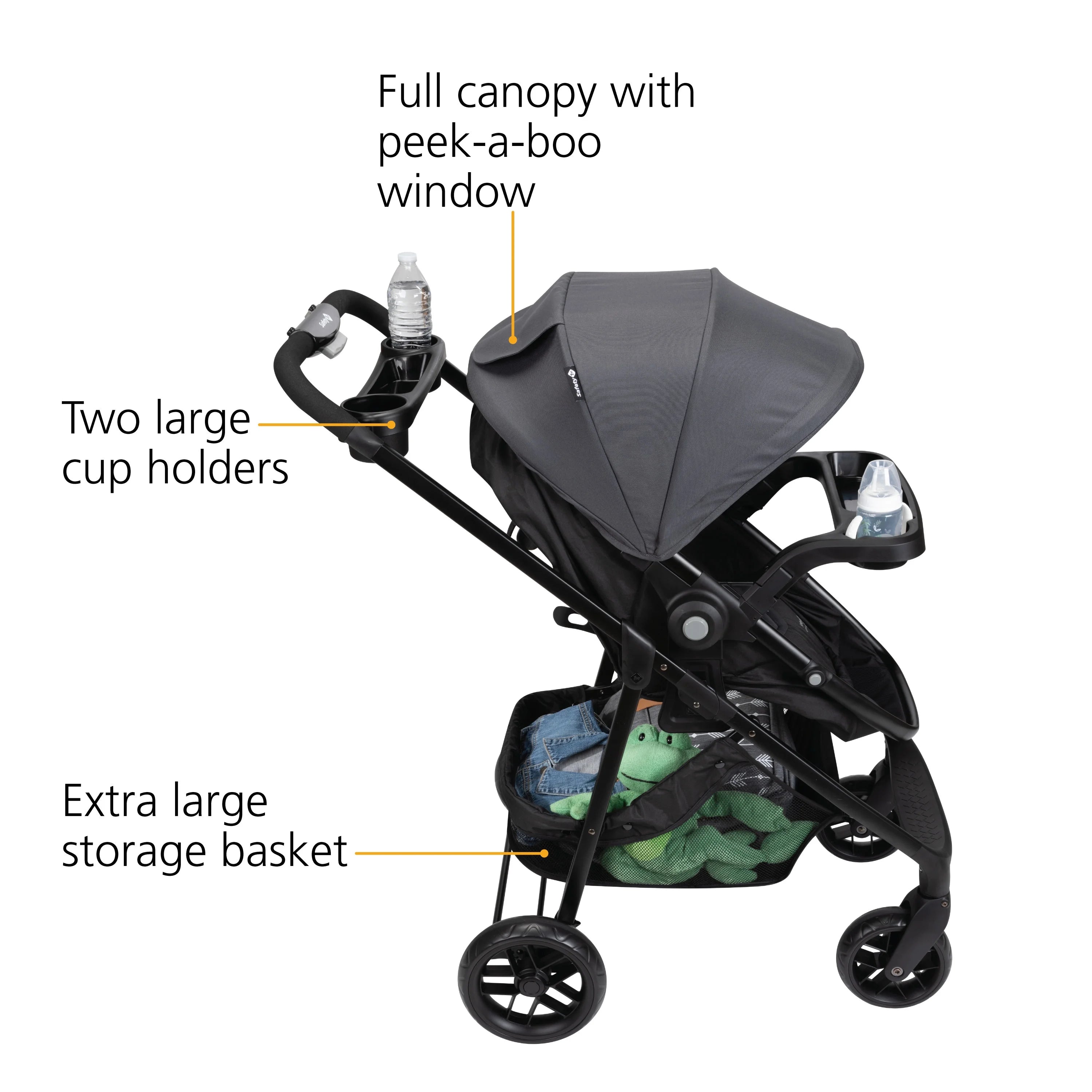 2025 Safety 1st Grow and Go Sprint Modular Travel System Stroller with Rear-Facing Infant Car Seat, Bluestone