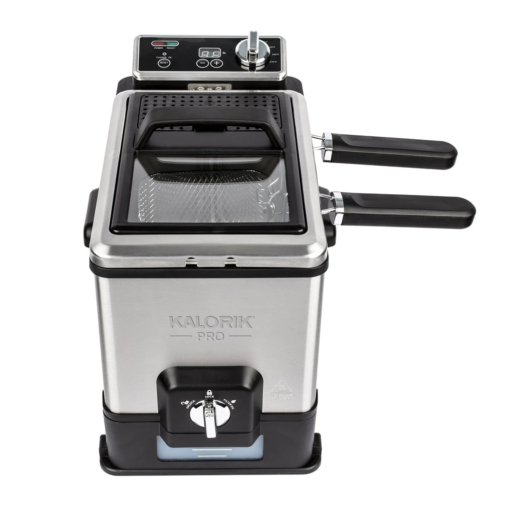 2025 Kalorik® 4.2 Quart Deep Fryer with Oil Filtration XL – Large Capacity, Digital Controls, Adjustable Temperature, Family-Size Cooking
