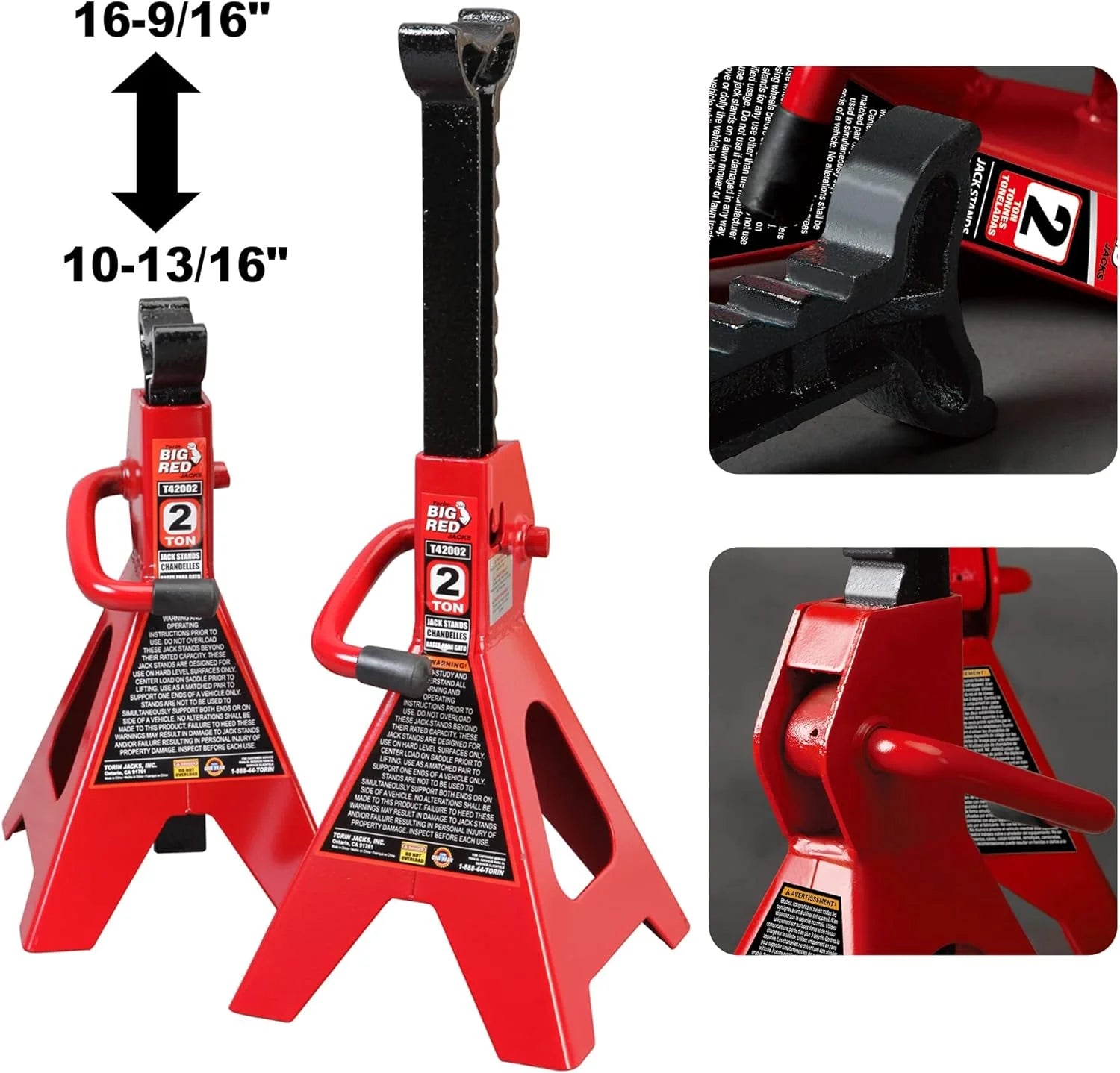2025 BIG RED 2 Ton Hydraulic Floor Jack with 2 Jack Stands and Rolling Garage Creeper Combo,Red, W8200