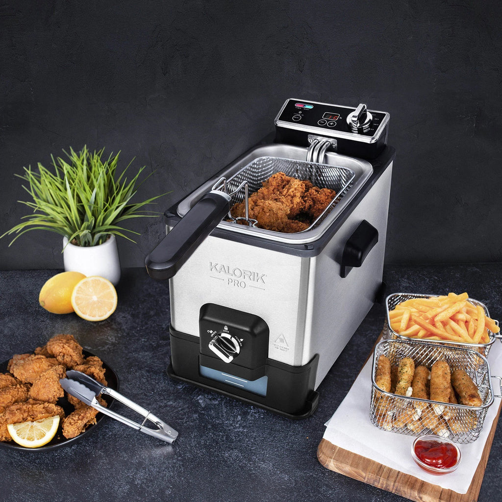 2025 Kalorik® 4.2 Quart Deep Fryer with Oil Filtration XL – Large Capacity, Digital Controls, Adjustable Temperature, Family-Size Cooking