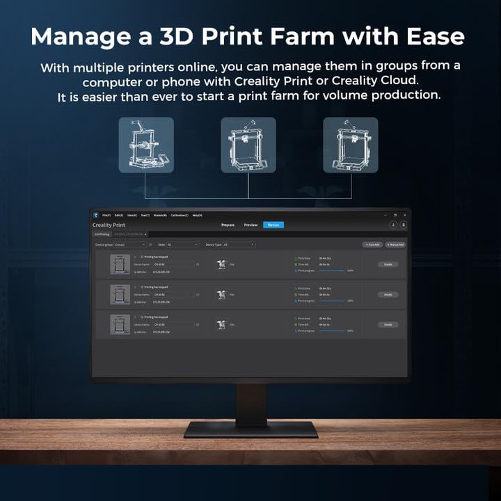 2024 New Version Creality K1C 3D Printer, 600mm/s Fast Printing Speed and Clog-free Direct Extruder, Support 300℃ Printing and Carbon Fiber Filament, Auto Leveling and AI Camera 8.66*8.66*9.84 inch