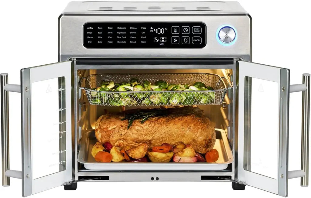 2025 Emeril Lagasse 26 QT Extra Large Air Fryer, Convection Toaster Oven with French Doors, Stainless Steel