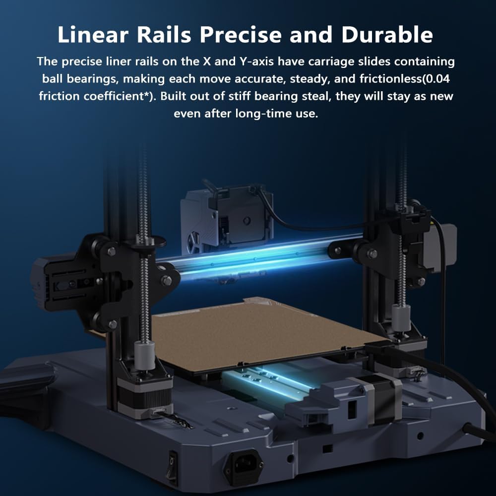 2024 New Version Creality K1C 3D Printer, 600mm/s Fast Printing Speed and Clog-free Direct Extruder, Support 300℃ Printing and Carbon Fiber Filament, Auto Leveling and AI Camera 8.66*8.66*9.84 inch