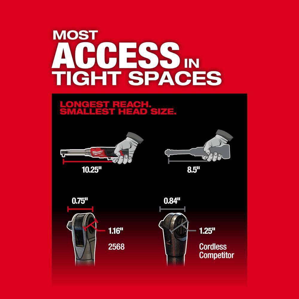 2568-20-2569-20 M12 FUEL 12V Lithium-Ion 1/4 in. Extended Reach High Speed Ratchet w/3/8 in. Extended Reach High Speed Cordless Ratchet