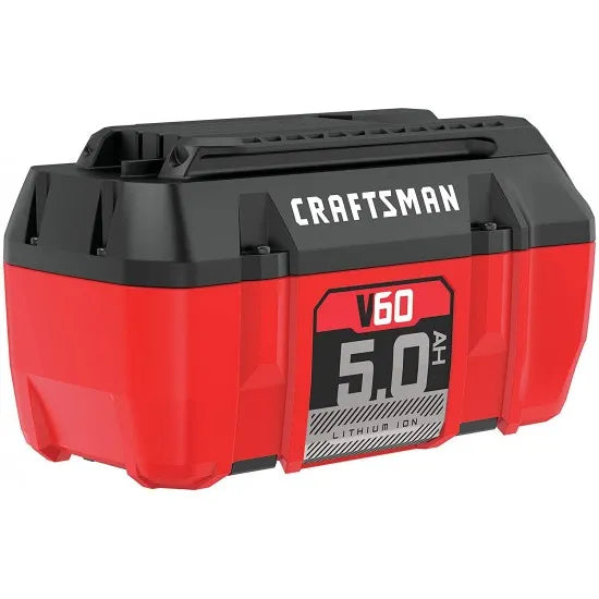 2025 CRAFTSMAN V60 5.0Ah Lithium Ion Battery with LED Indicator, No Memory Effect, 4-Year Warranty