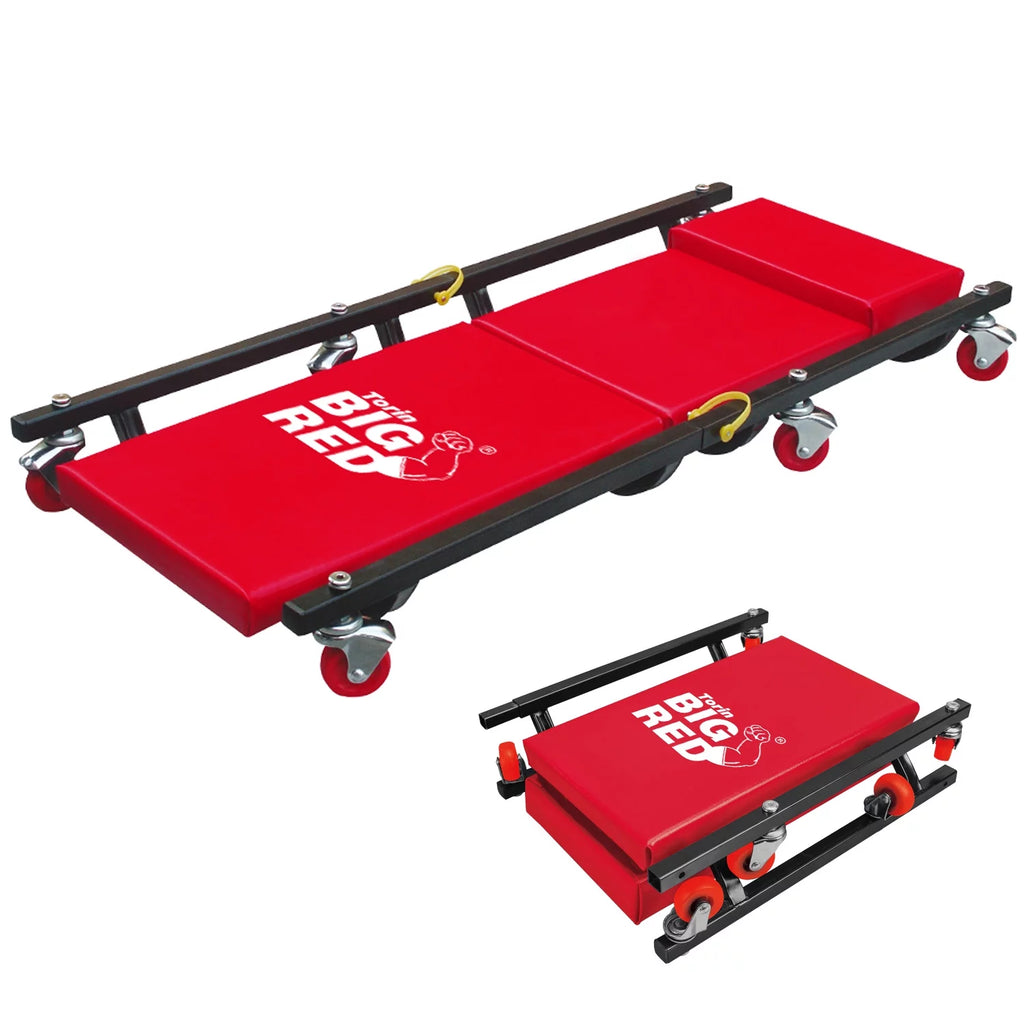 2025 BIG RED 2 Ton Hydraulic Floor Jack with 2 Jack Stands and Rolling Garage Creeper Combo,Red, W8200