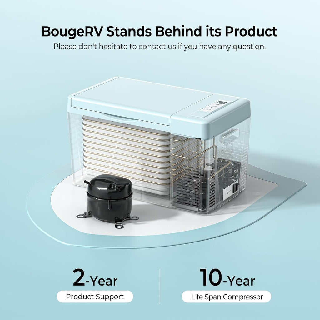 12 Volt Refrigerator 12V Car Fridge 30 Quart Portable Freezer Compressor Cooler -7℉~50℉ Compressor Freezer, 12/24V DC 110~240 Volt AC, for Truck RV SU