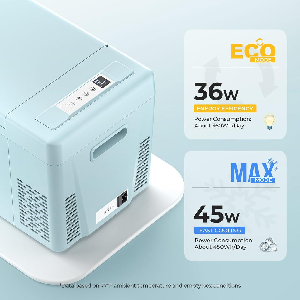 12 Volt Refrigerator 12V Car Fridge 30 Quart Portable Freezer Compressor Cooler -7℉~50℉ Compressor Freezer, 12/24V DC 110~240 Volt AC, for Truck RV SU