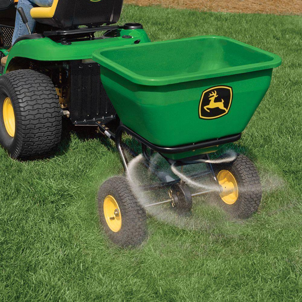 2025 John Deere 175 lb Tow-Behind Broadcast Spreader, Rustproof Poly Hopper, Universal Fit