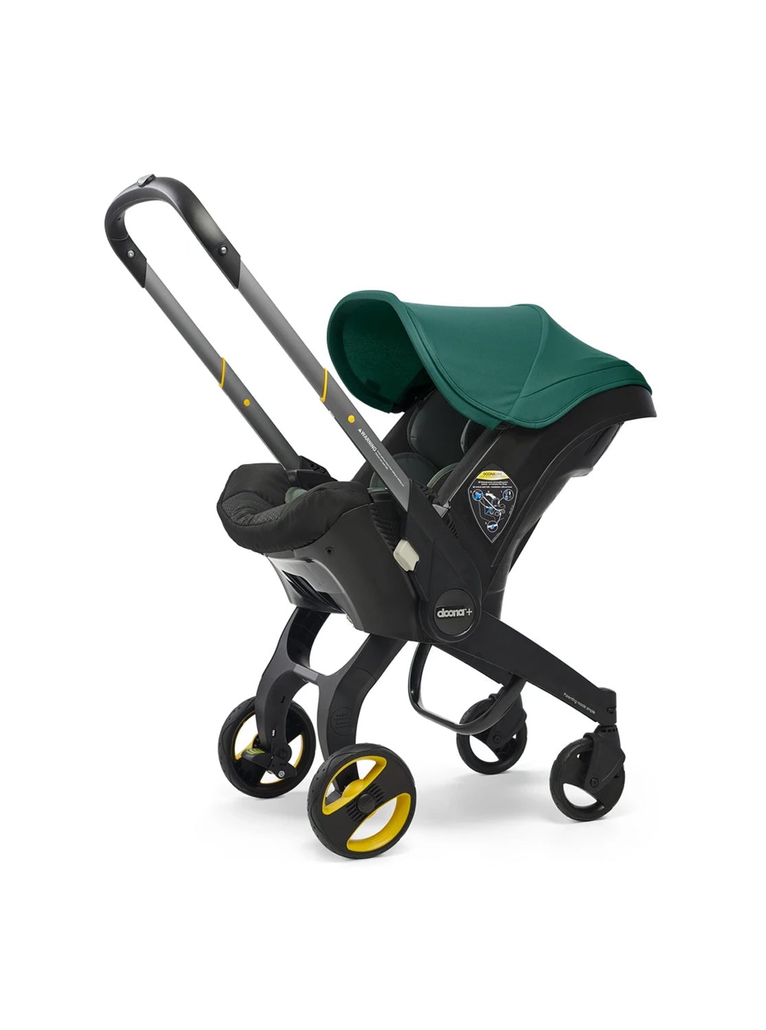 2025 Doona Infant Car Seat Stroller with LATCH Base – Midnight Edition | Car to Stroller in Seconds, Aircraft Approved, Includes Essentials Bag