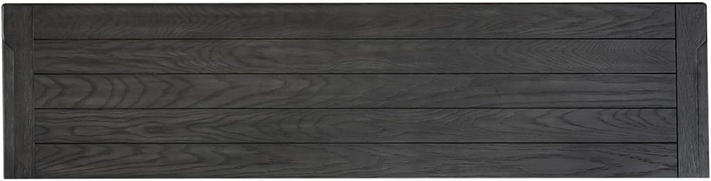 72-Inch Rustic White TV Stand with Charcoal Tops – Entertainment Center with Beveled Glass Doors, Adjustable Shelving & Wire Management