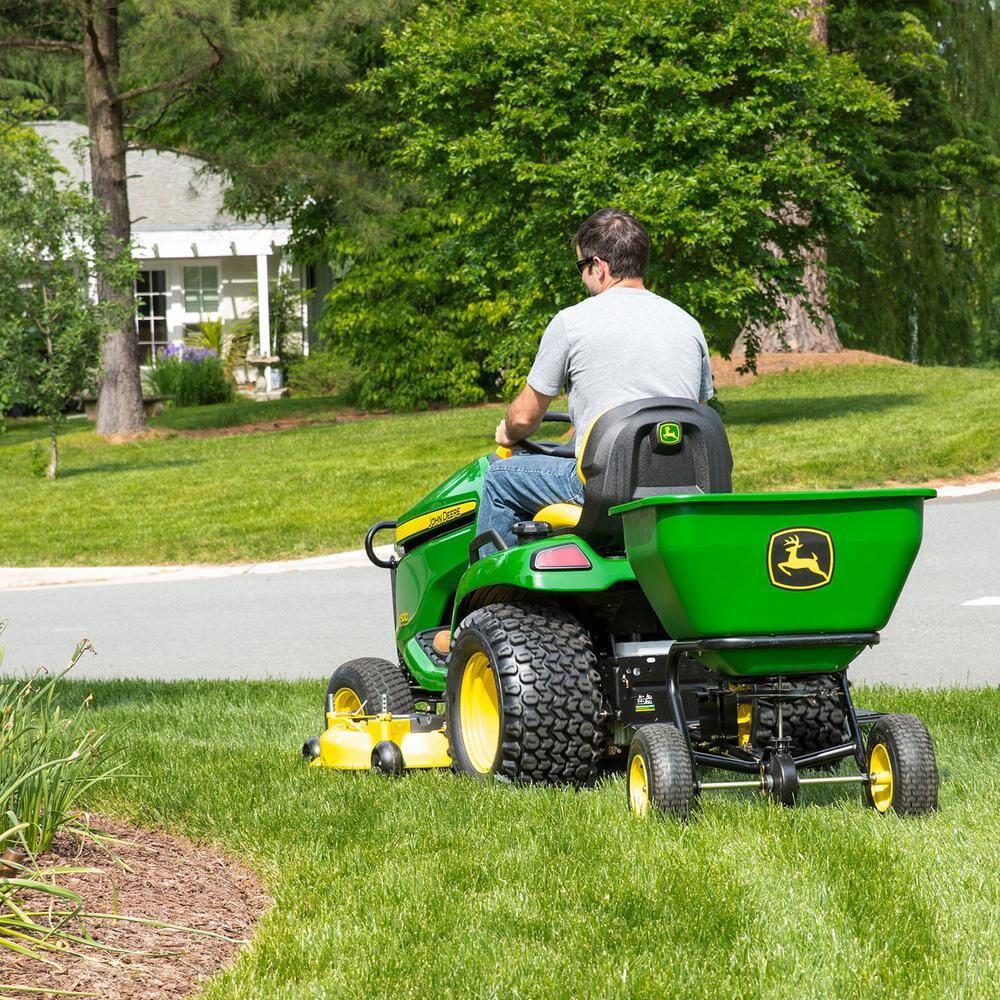 2025 John Deere 175 lb Tow-Behind Broadcast Spreader, Rustproof Poly Hopper, Universal Fit