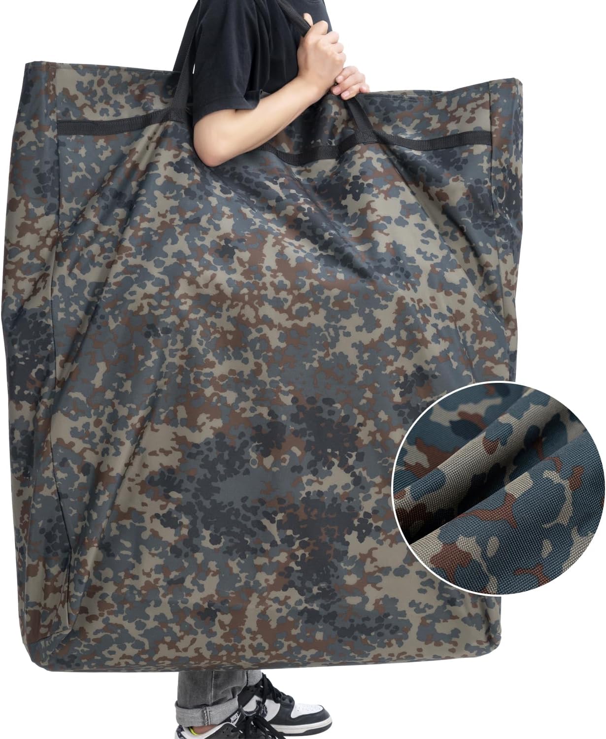 Camping Cots for Adults 330Lbs with Carry Bag, Heavy Duty Folding Bed with Soft Padded Cushion, Portable Military Cot for Hunting, 180° Adjustable Reclining Outdoor Lounger