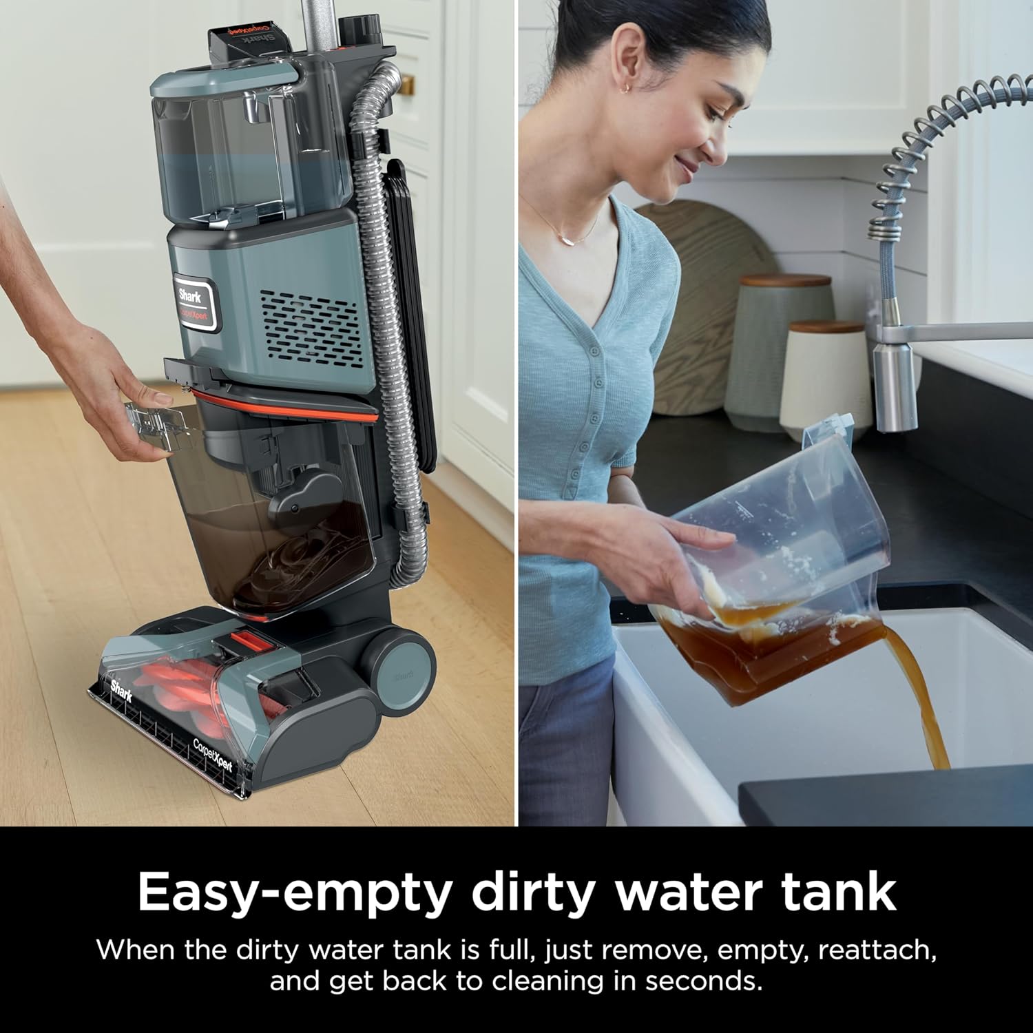 Upright Carpet, Area Rug & Upholstery Cleaner with StainStriker, Built-in Spot & Stain Cleaner, Perfect for Pets, Deep Cleaning & Tough Stain Removal, Carpet Shampooer, Cyan