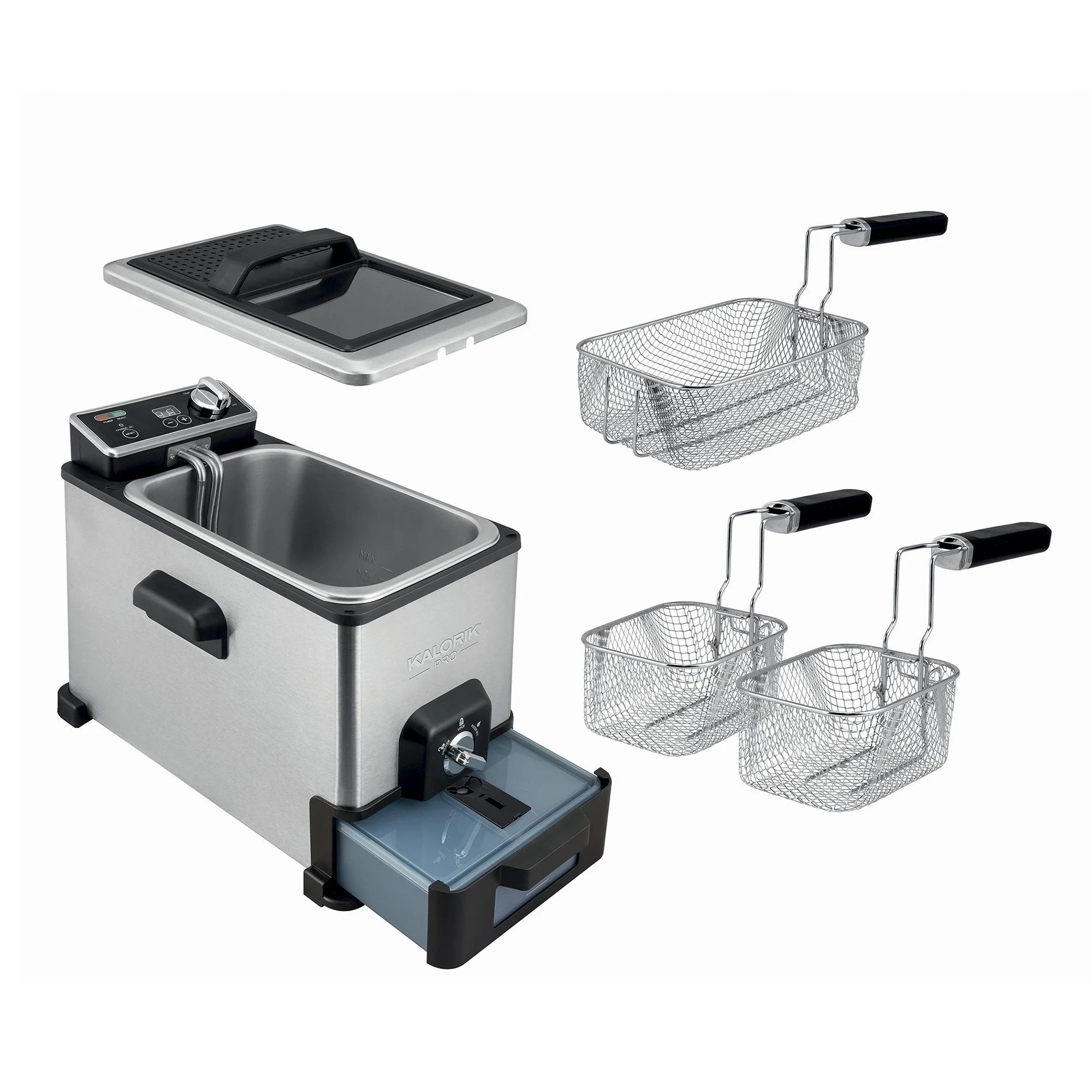 2025 Kalorik® 4.2 Quart Deep Fryer with Oil Filtration XL – Large Capacity, Digital Controls, Adjustable Temperature, Family-Size Cooking