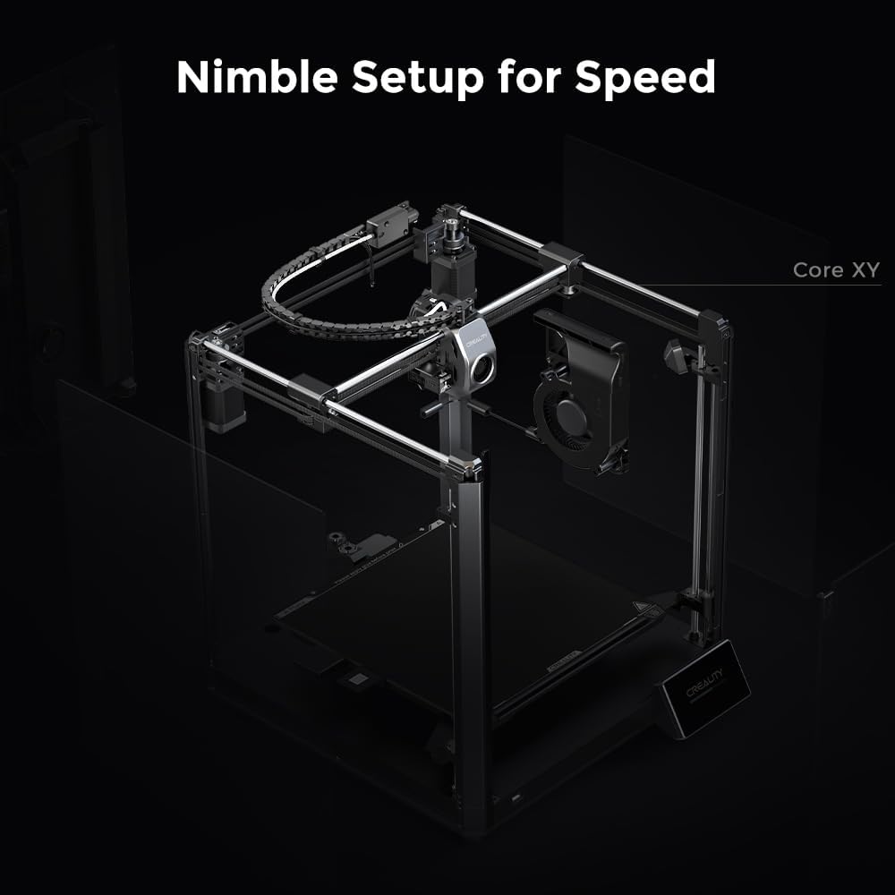 2024 New Version Creality K1C 3D Printer, 600mm/s Fast Printing Speed and Clog-free Direct Extruder, Support 300℃ Printing and Carbon Fiber Filament, Auto Leveling and AI Camera 8.66*8.66*9.84 inch