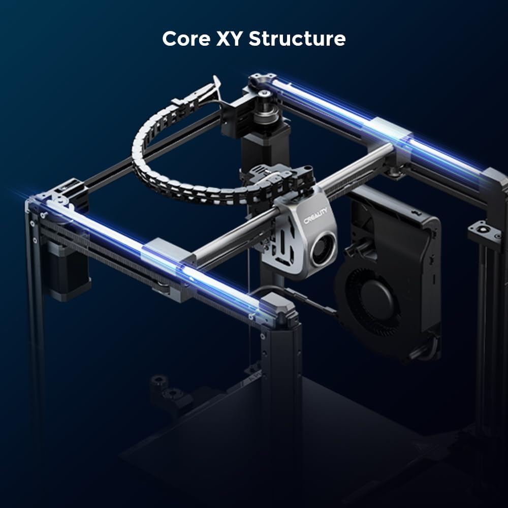 2024 New Version Creality K1C 3D Printer, 600mm/s Fast Printing Speed and Clog-free Direct Extruder, Support 300℃ Printing and Carbon Fiber Filament, Auto Leveling and AI Camera 8.66*8.66*9.84 inch