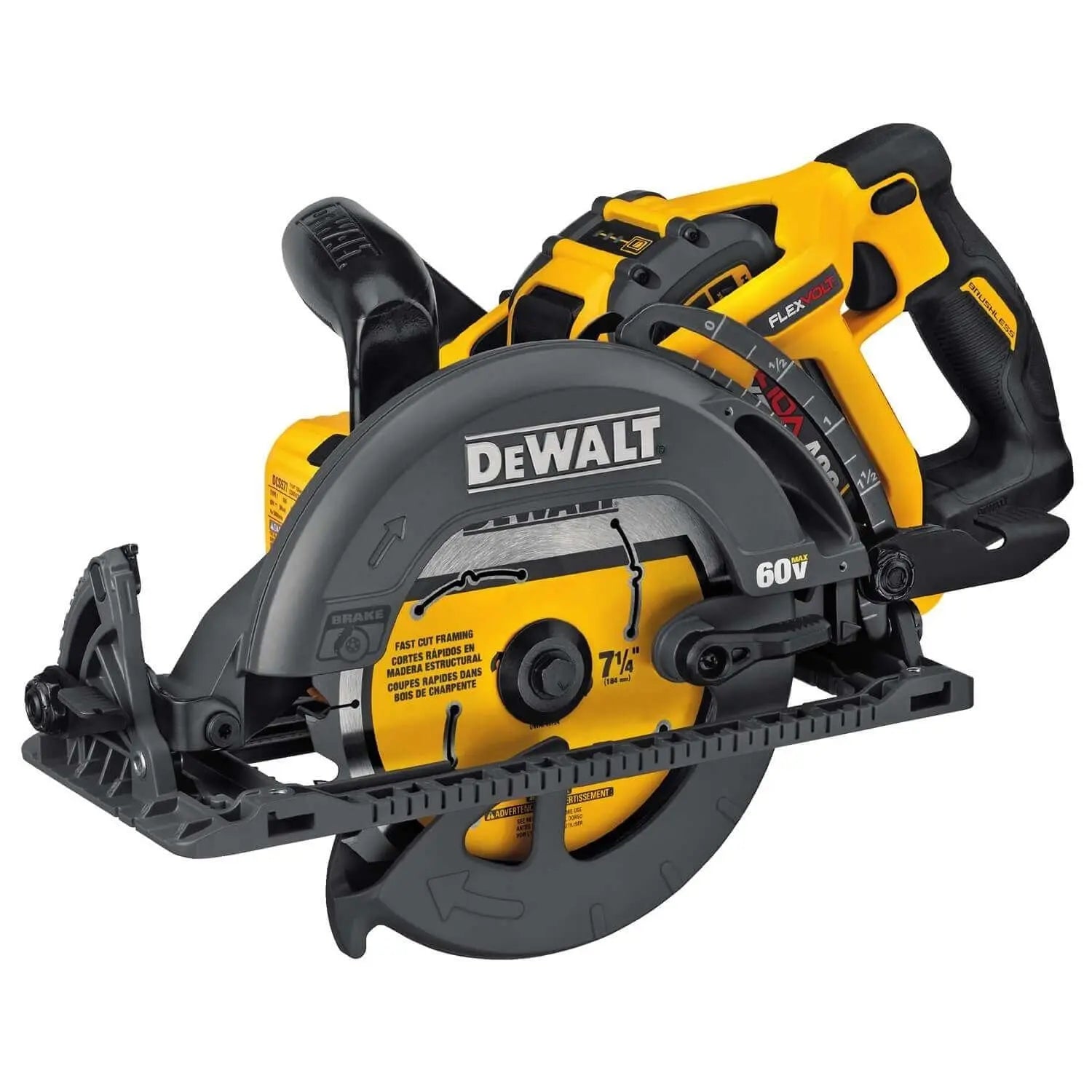 2025 DEWALT DCS577X1 FLEXVOLT® 60V MAX* 7-1/4 IN. CORDLESS WORM DRIVE STYLE SAW (9.0A