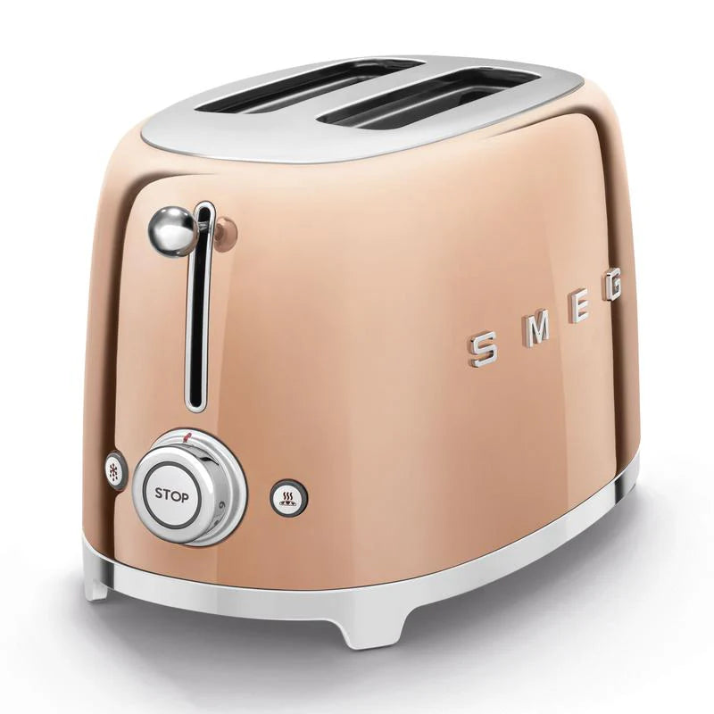 2025 SMEG TSF01RGUK 50s Retro Style 2 Slice Toaster Rose Gold