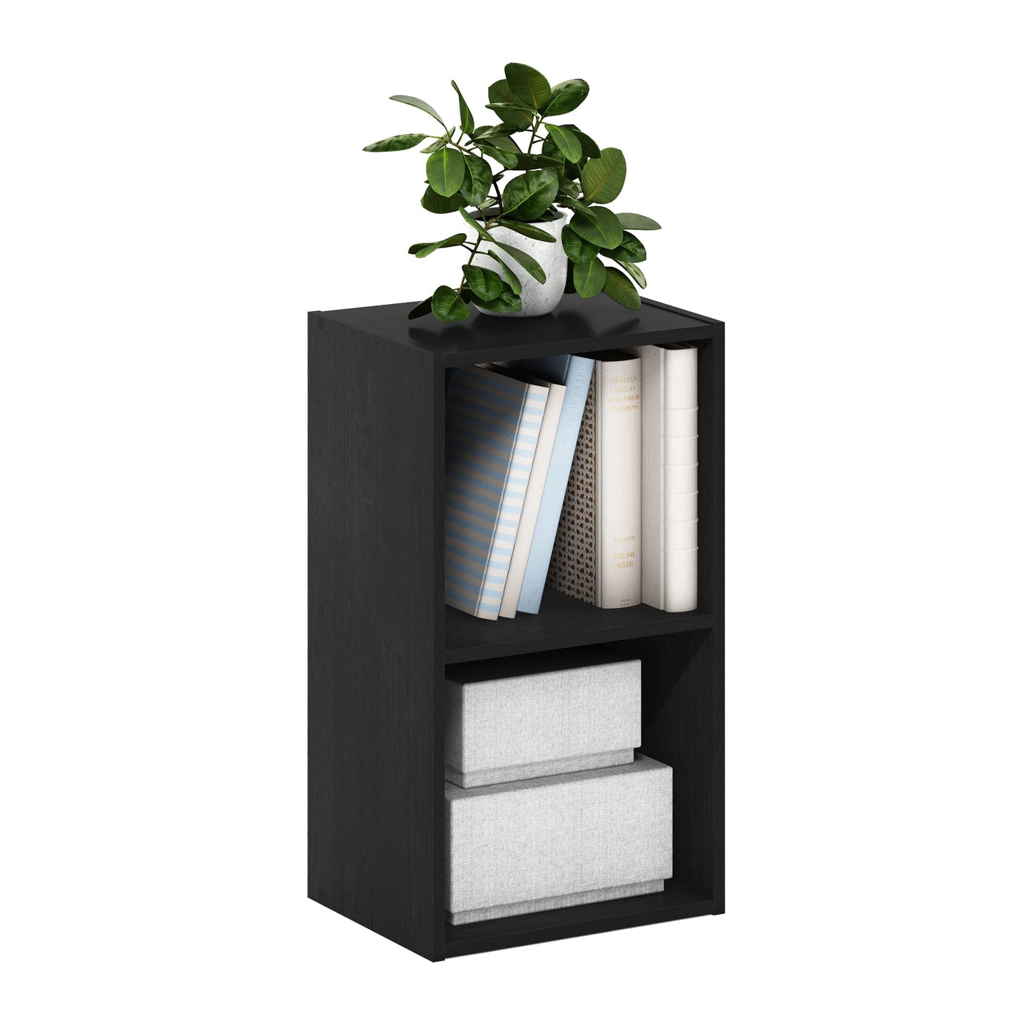 5-Cube Bookshelf, Reversible Bookcase – White Finish Dimensions: 9.4" D x 19.5" W x 31.5" H