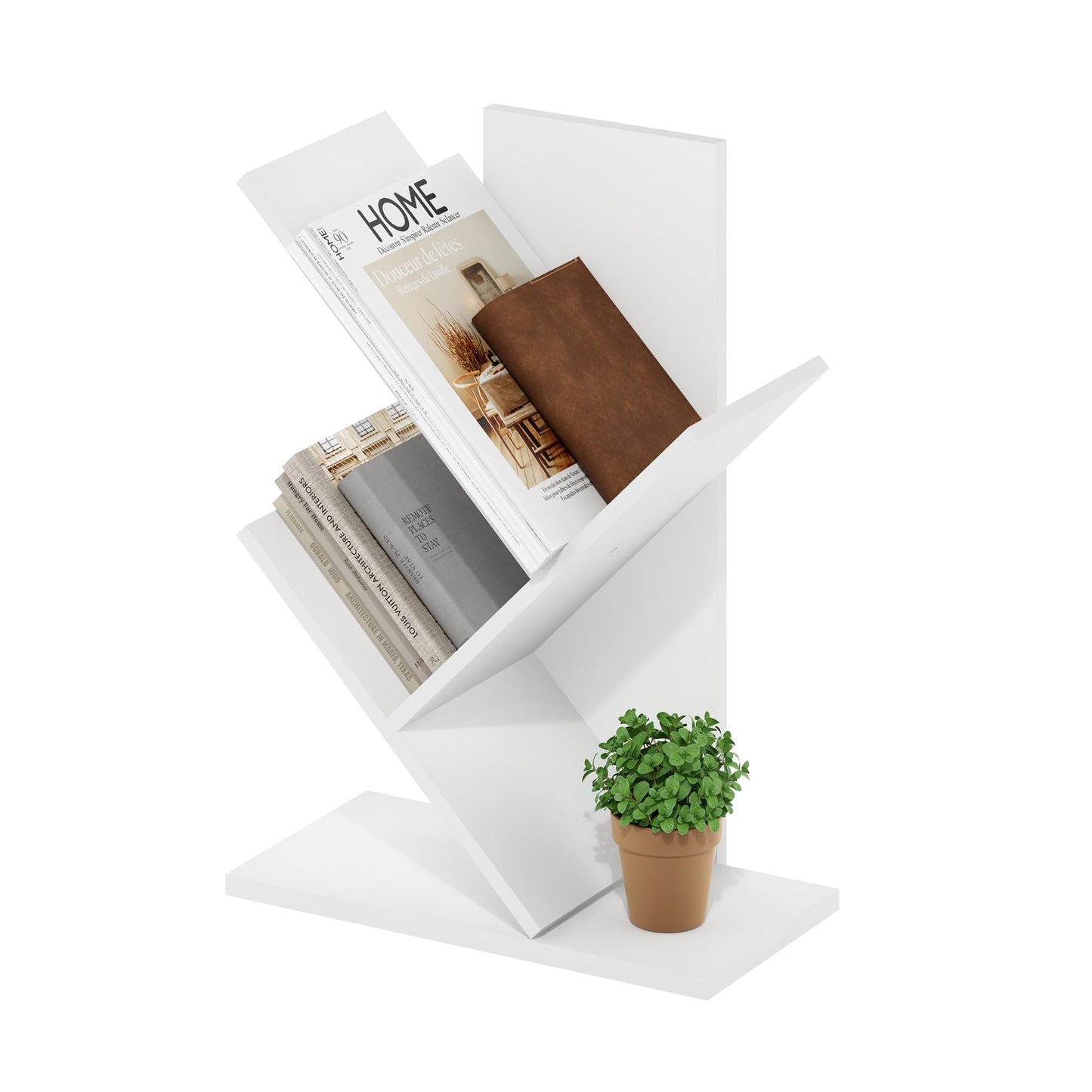 5-Cube Bookshelf, Reversible Bookcase – White Finish Dimensions: 9.4" D x 19.5" W x 31.5" H