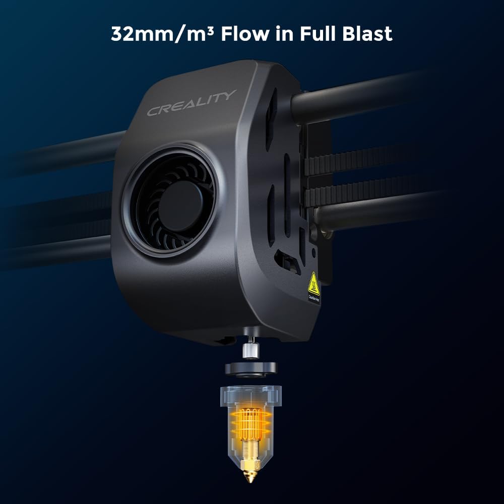 2024 New Version Creality K1C 3D Printer, 600mm/s Fast Printing Speed and Clog-free Direct Extruder, Support 300℃ Printing and Carbon Fiber Filament, Auto Leveling and AI Camera 8.66*8.66*9.84 inch