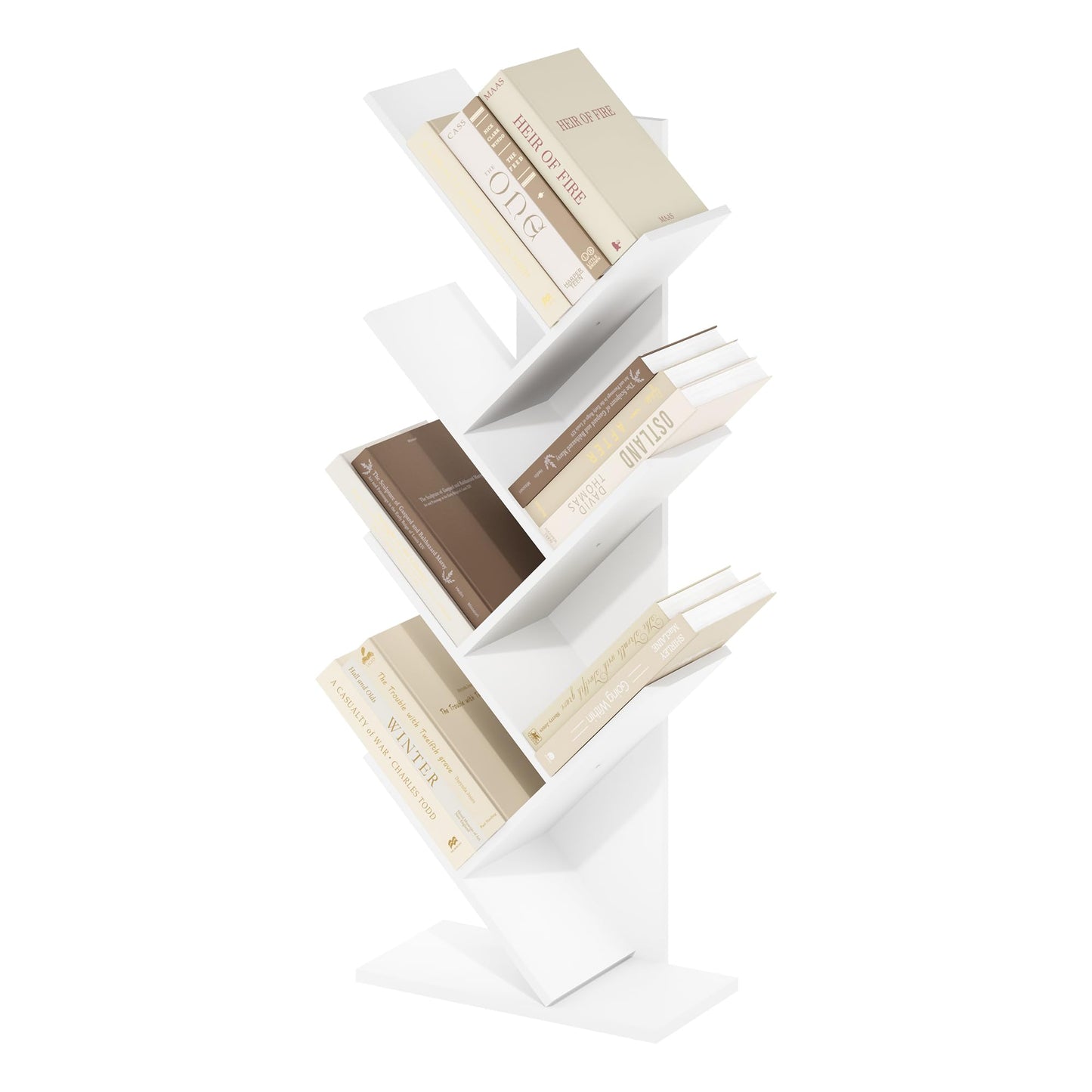 5-Cube Bookshelf, Reversible Bookcase – White Finish Dimensions: 9.4" D x 19.5" W x 31.5" H