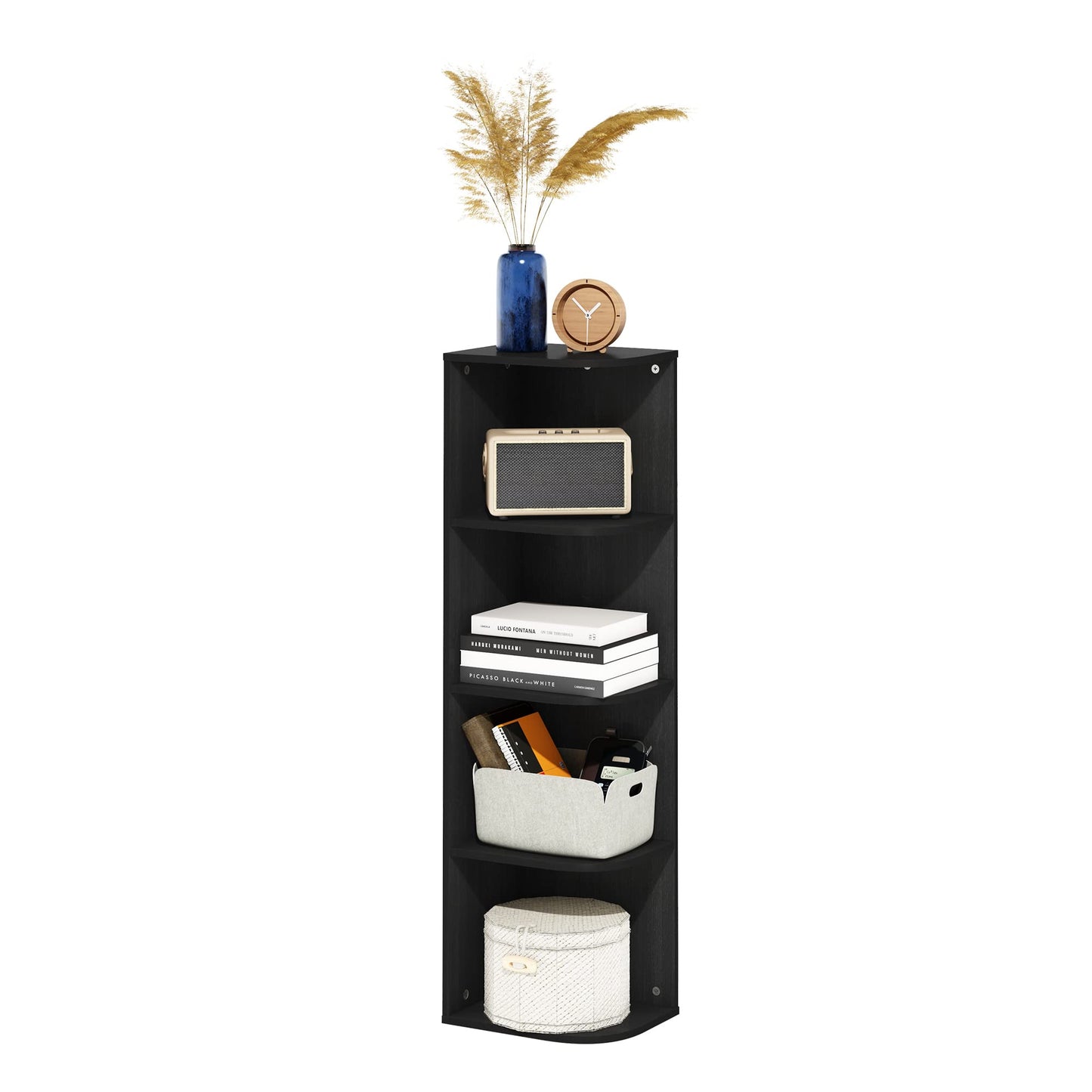5-Cube Bookshelf, Reversible Bookcase – White Finish Dimensions: 9.4" D x 19.5" W x 31.5" H