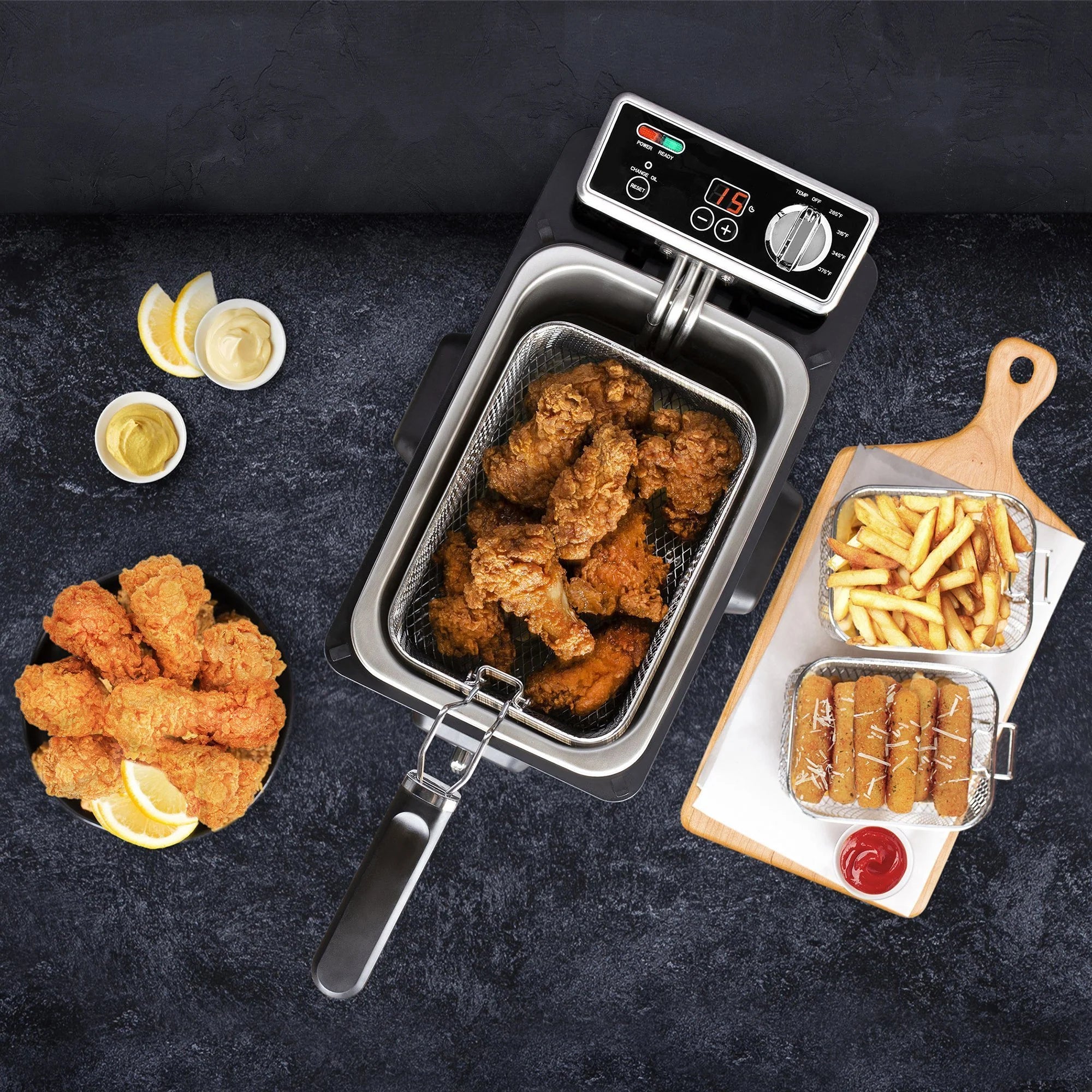 2025 Kalorik® 4.2 Quart Deep Fryer with Oil Filtration XL – Large Capacity, Digital Controls, Adjustable Temperature, Family-Size Cooking