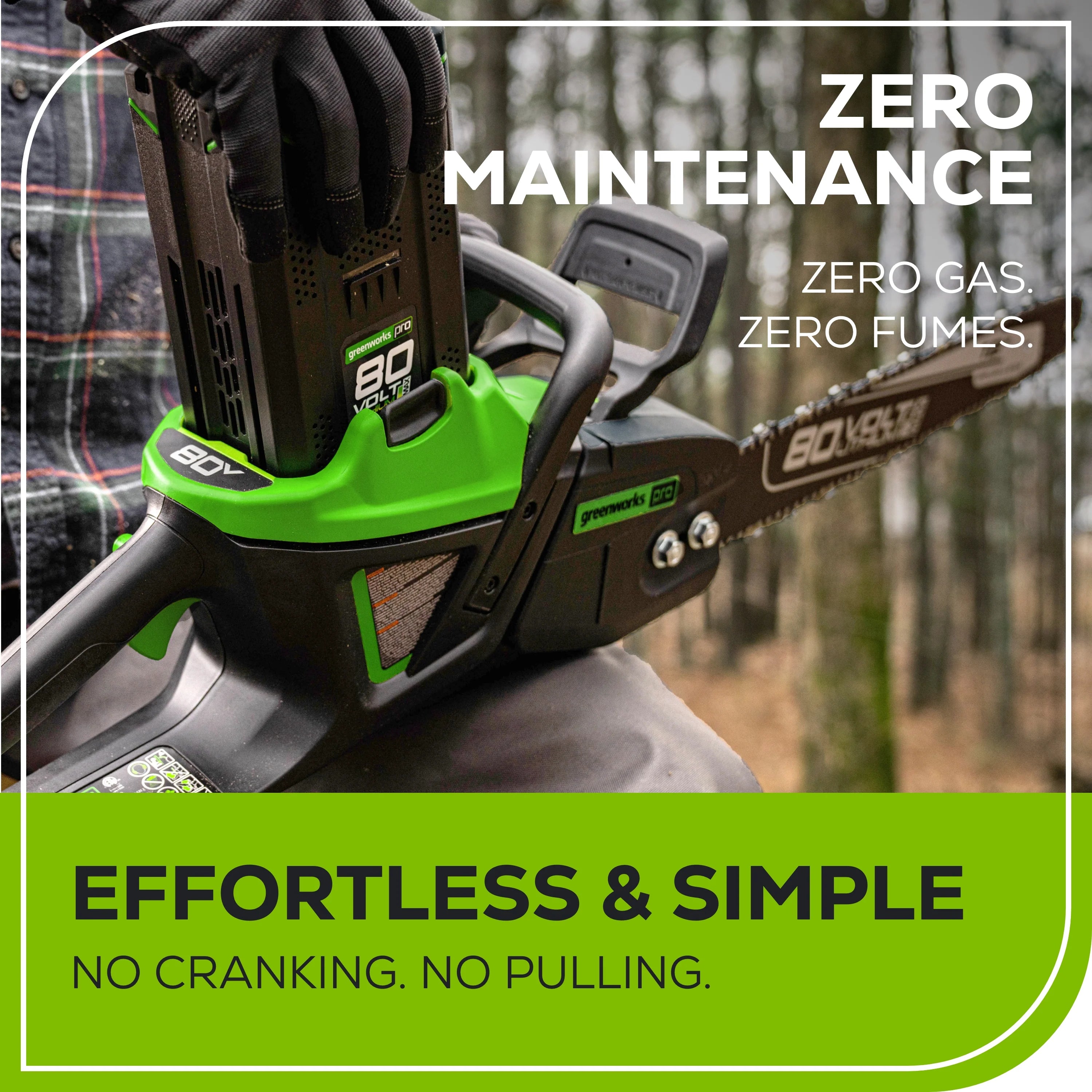2025 80V 18" 2.5kW Cordless Battery Chainsaw (Sturdy Case, Chains Included) w/  4.0Ah Battery & 4A Charger
