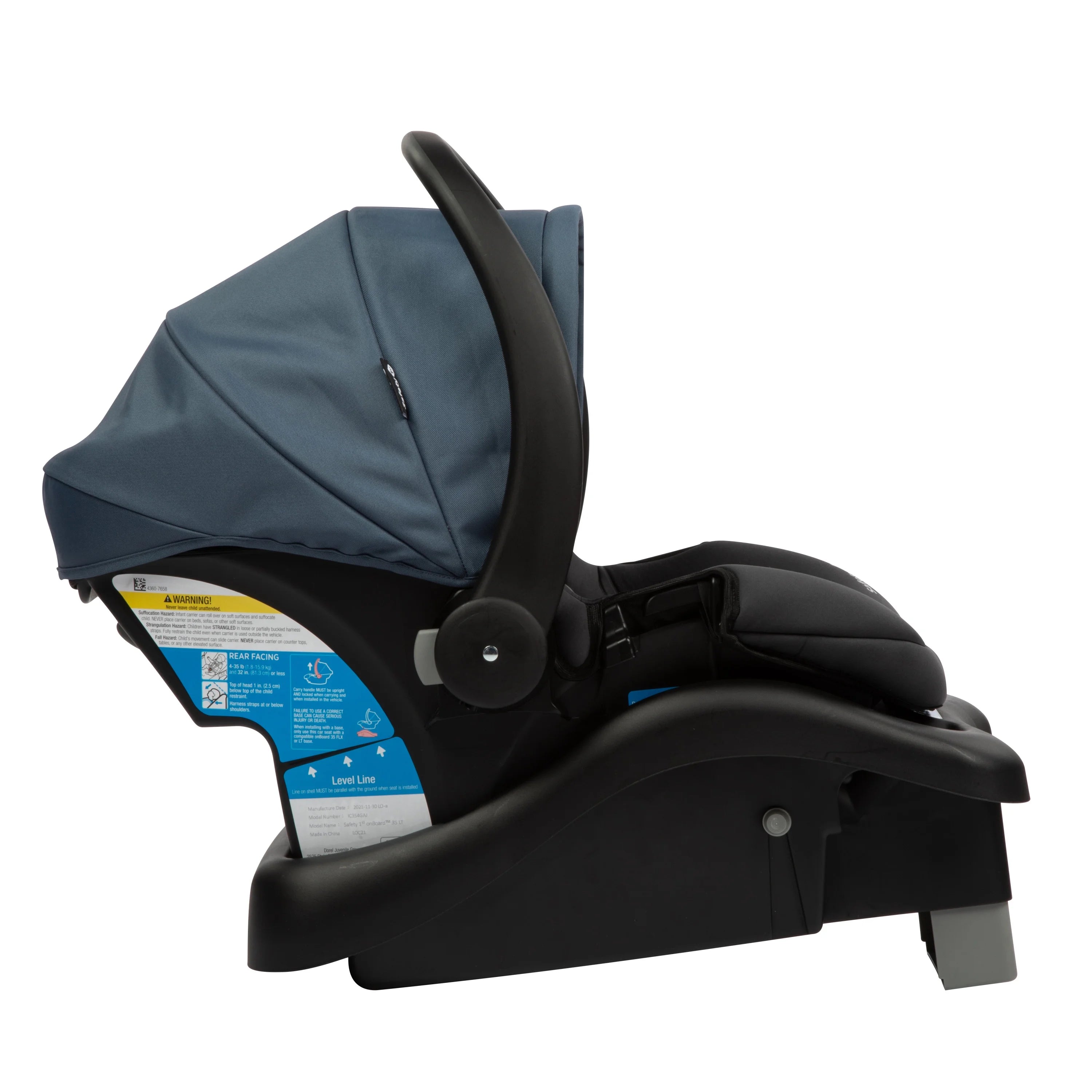 2025 Safety 1st Grow and Go Sprint Modular Travel System Stroller with Rear-Facing Infant Car Seat, Bluestone