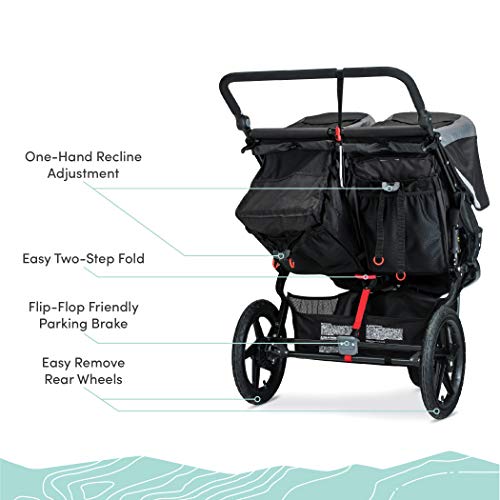2025 BOB Gear Revolution Flex 3.0 Duallie Double Jogging Stroller, Graphite Black