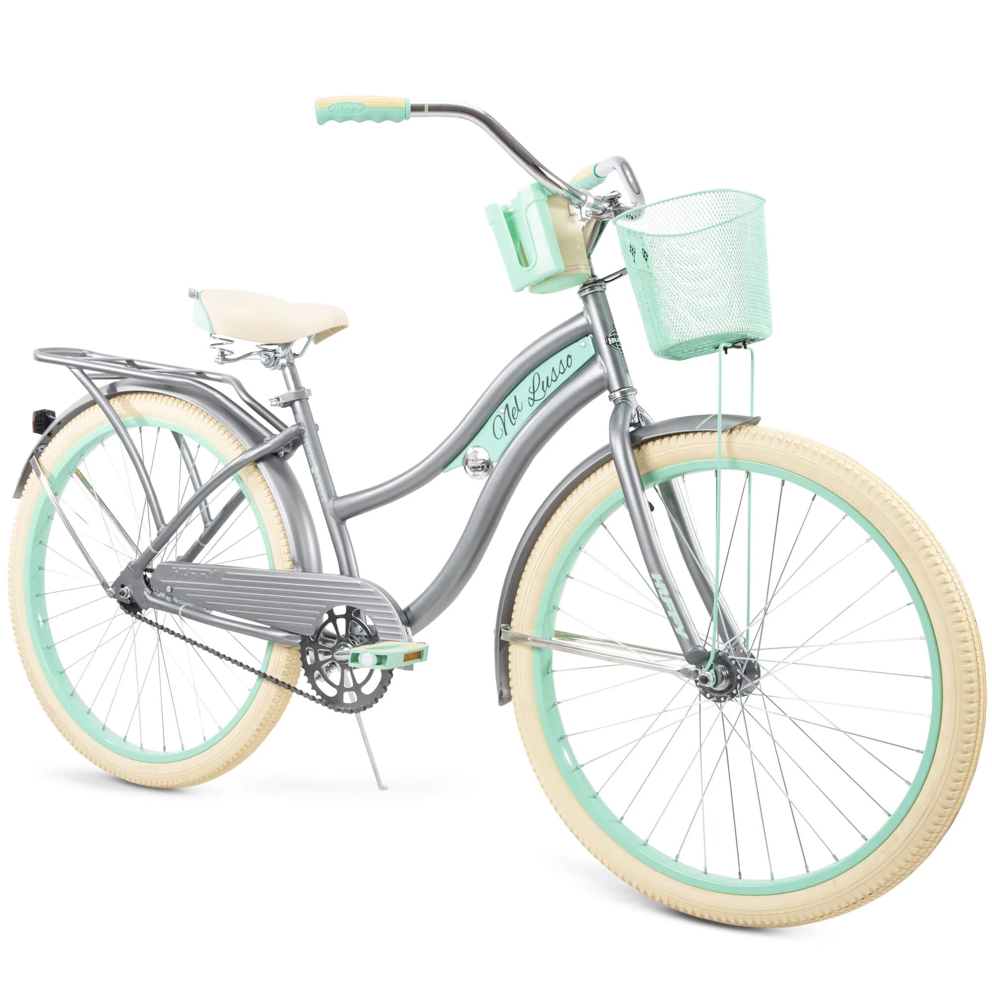 2025 Huffy, nel Lusso Classic Cruiser Bike with Perfect Fit Frame, Women's, Light Blue, 26"