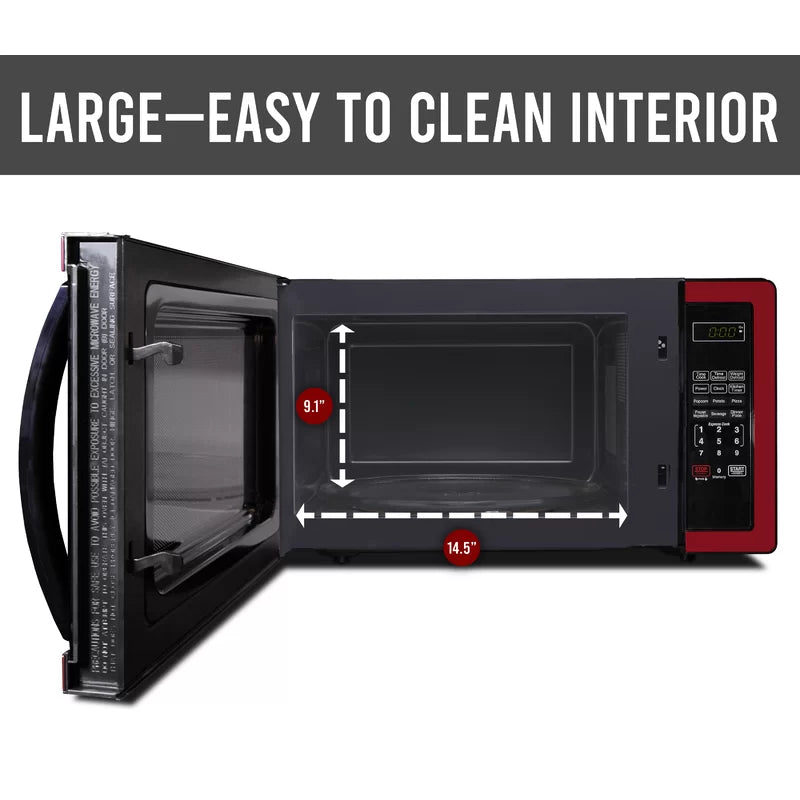 2025 Farberware FMO11AHTBKN 1.1 cu. Ft. 1000-Watt Countertop Microwave Oven in Metallic Red