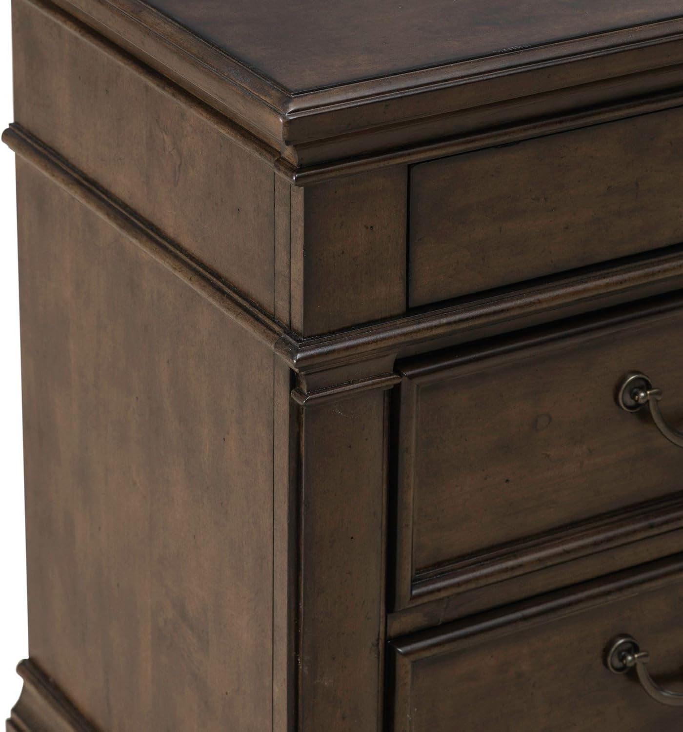 3-Drawer Nightstand with Built-in Charging Station – Cedar & Felt Lined, Satin Cherry Finish