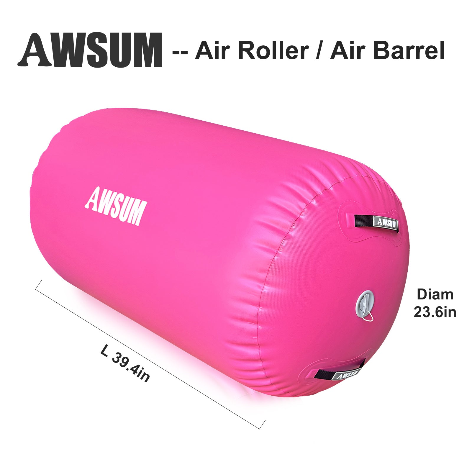 2025 AWSUM Inflatable Air Gymnastics Mat 10 ft 13 ft 16 ft Training mat 4 inches Thick tumble track Air Roller with Electric Pump for Home/Gym