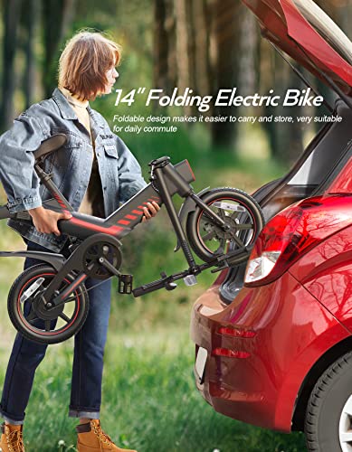 2025 Sailnovo 14'' Electric Bicycle for Adults and Teenagers, Folding Electric Bike with Built-in Li-ion Battery