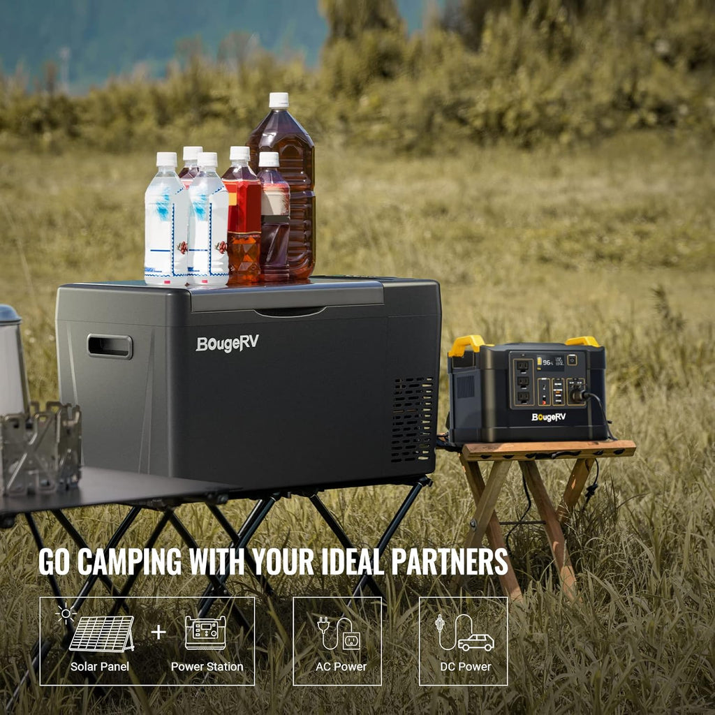 12 Volt Refrigerator 12V Car Fridge 30 Quart Portable Freezer Compressor Cooler -7℉~50℉ Compressor Freezer, 12/24V DC 110~240 Volt AC, for Truck RV SU