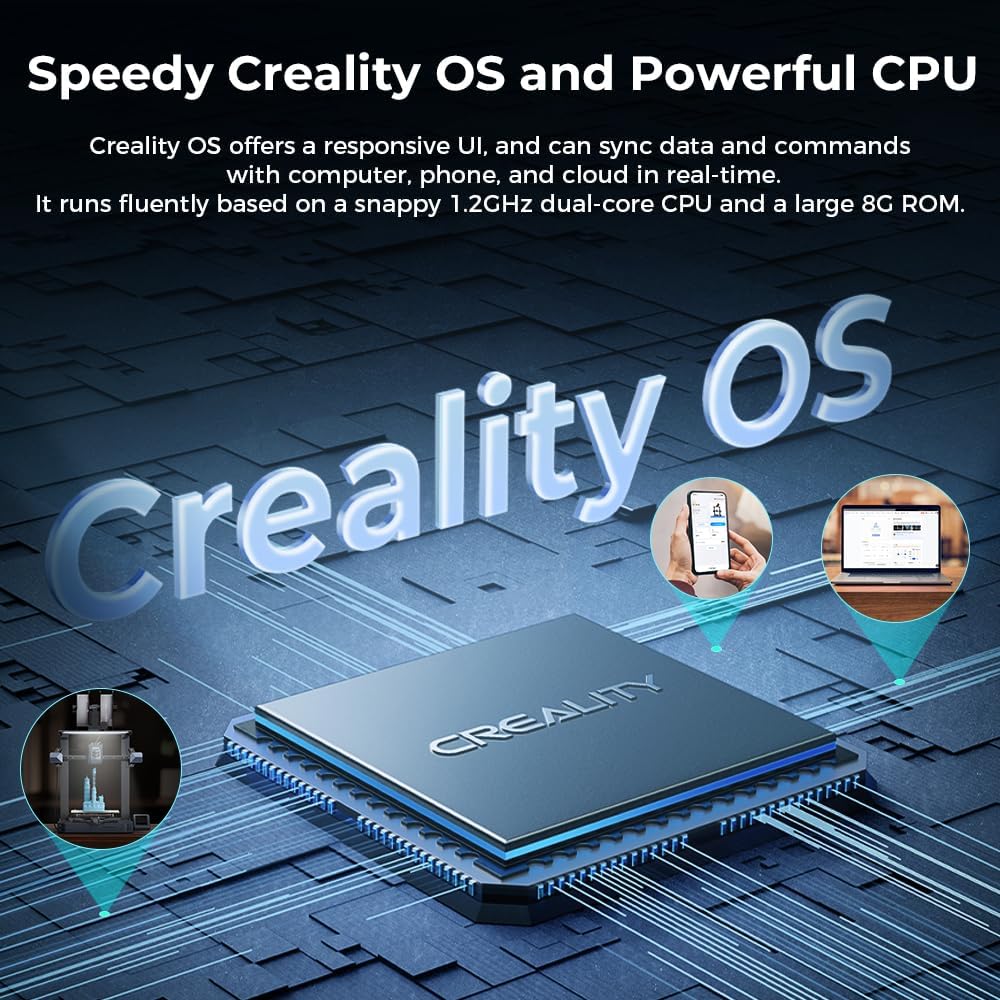 2024 New Version Creality K1C 3D Printer, 600mm/s Fast Printing Speed and Clog-free Direct Extruder, Support 300℃ Printing and Carbon Fiber Filament, Auto Leveling and AI Camera 8.66*8.66*9.84 inch
