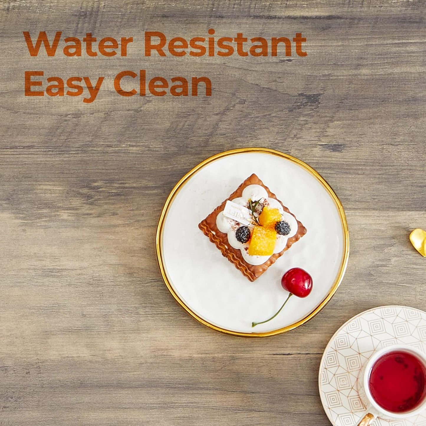 Farmhouse Coffee Table with Round Corners, Storage Shelf & Metal Frame, Gray Wash, 39"